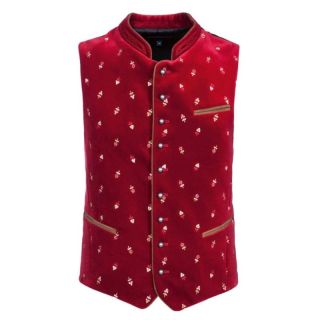Bavarian Vest in Red Velvet - Mr Lederhosen