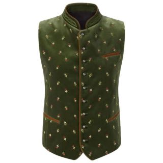 Bavarian Men's Green Velvet Vest - Mr Lederhosen
