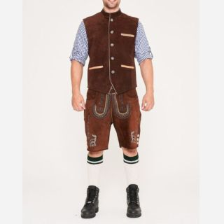Elegante deutsche Weste in sattem Goldbraun - Mr Lederhosen