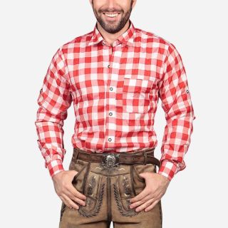 Bayerisches Karohemd Dunkelrot - Mr Lederhosen