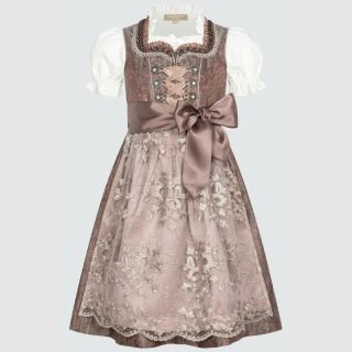 Children's Traditional Bavarian Dirndl Delina Brown Girls Oktoberfest Dress