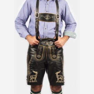Klassische schwarze bayerische Lederhosen - Mr Lederhosen