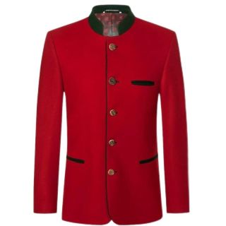Bayerisches Wappen Roter Wollloden Blazer Deutsch Österreichisch Traditionell Tirol- Mr Lederhosen