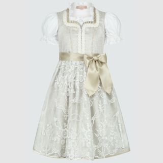 Children’s Grey Dirndl Erla with Blouse and Apron Oktoberfest Dress