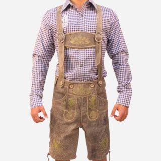 Traditionelle bayerische Lederhosen in erdigem, rostigem Tabak - Mr Lederhosen